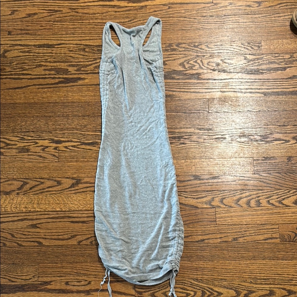 Gray Ruched Tank Dress - Picture 4 of 4